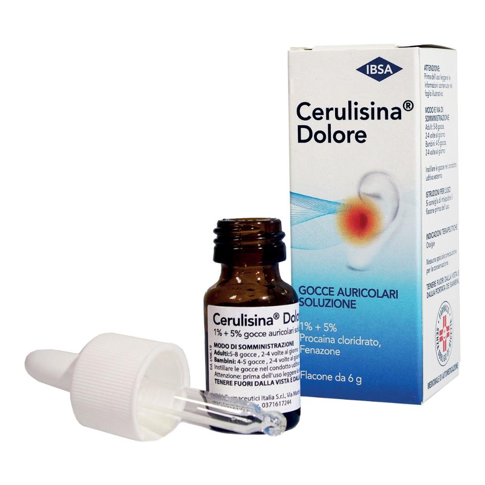 CERULISINA DOLORE, 1% + 5% GOCCE AURICOLARI, SOLUZIONE FLACONE 6 G