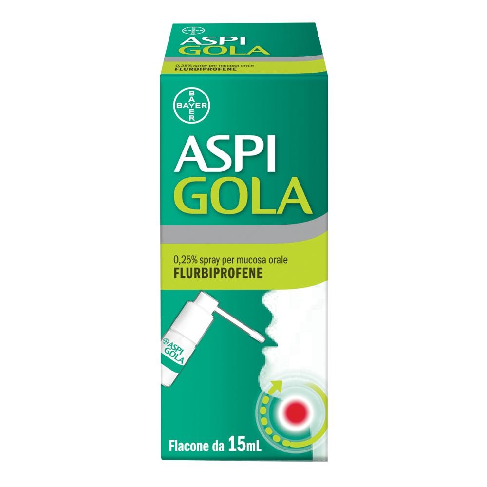 Aspi Gola Spray antinfiammatorio e antidolorifico per mal di gola e faringiti da 15 ml