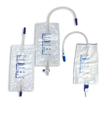 SACCA RACCOLTA URINA DA GAMBA SECURDRAIN VIA' CON VALVOLA ANTIREFLUSSO E RUBINETTO DI SCARICO TUBO 35CM RACCORDO UNIVERSALE DOPPIA SALDATURA OCCHIELLI RINFORZATI 750ML 30 PEZZI