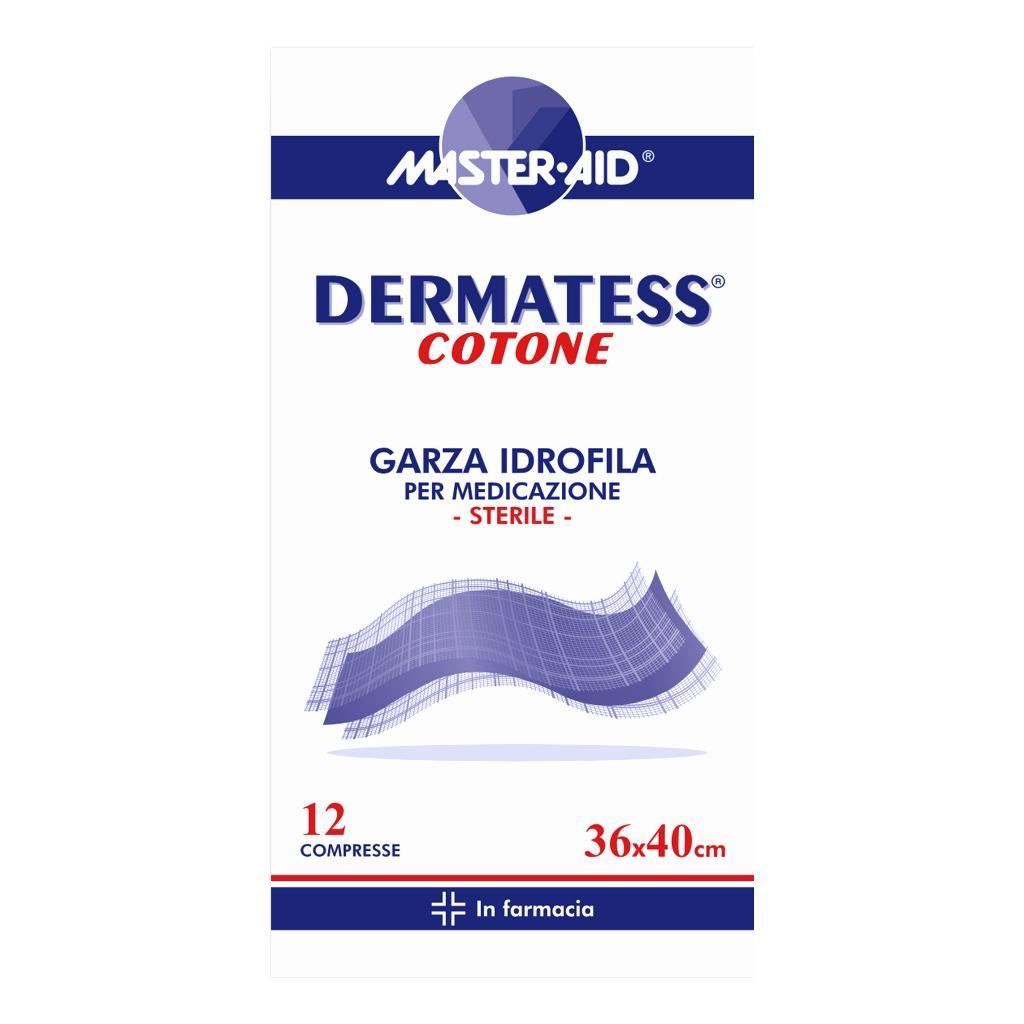 GARZA COMPRESSA MASTER-AID DERMATESS COTONE 36X40CM 12 PEZZI