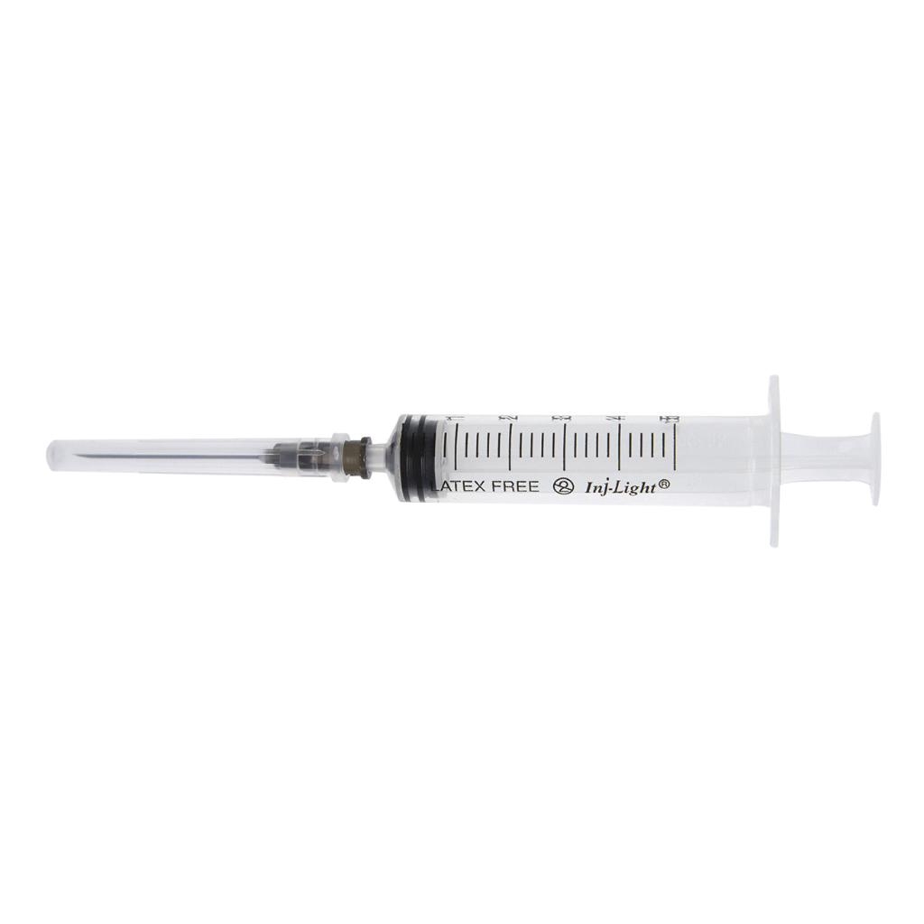 SIRINGA IPODERMICA ATOSSICA APIROGENA IN POLIPROPILENE TRASPARENTE MONOUSO INJ-LIGHT 10ML AGO IN ACCIAIO INOX TRIPLICE AFFILATURA GAUGE21 0,8X38MM CONO LUER CENTRALE VERDE