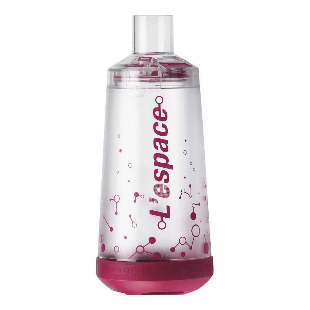 CAMERA DISTANZIATRICE PER EROGATORI SPRAY PREDOSATI L'ESPACE 220 ML PER ADULTI CON BOCCAGLIO VALVOLA INSPIRAZIONE 2 VALVOLE ESPIRAZIONE CODICE COLORE MAGENTA