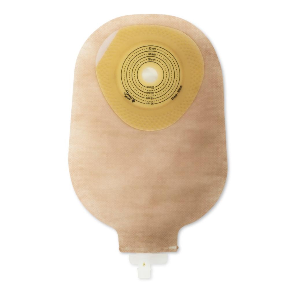 SACCA PER UROSTOMIA CON BARRIERA PROTETTIVA MODERMA FLEX U 15/55MM TRASPARENTE 10 PEZZI+1 ADATTATORE+10 TAPPINI ESTERNI DI SICUREZZA