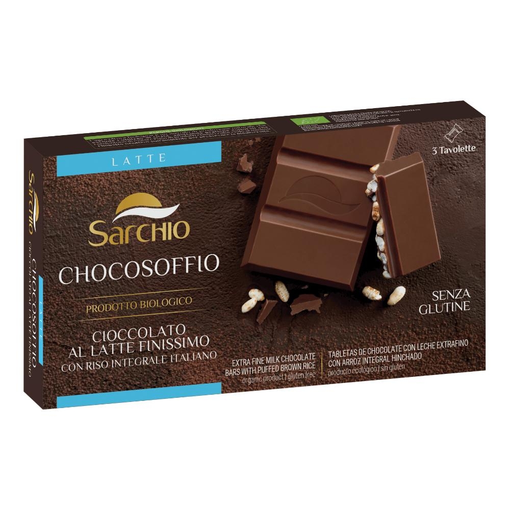 CHOCOSOFFIO BARRETTA CIOCCOLATO LATTE FINISSIMO E RISO CROCCANTE 3 PEZZI DA 25 G