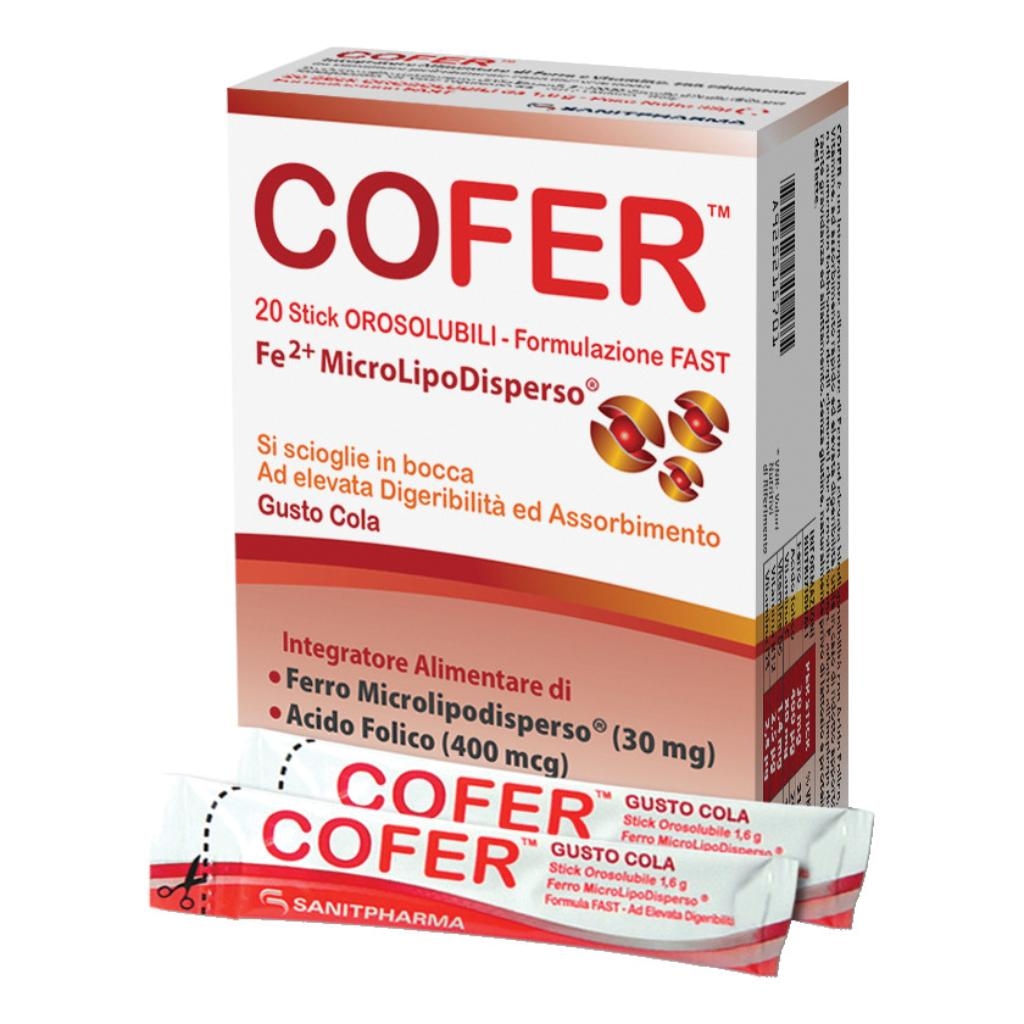 COFER 20 STICK OROSOLUBILI DA 1,6 G GUSTO COLA