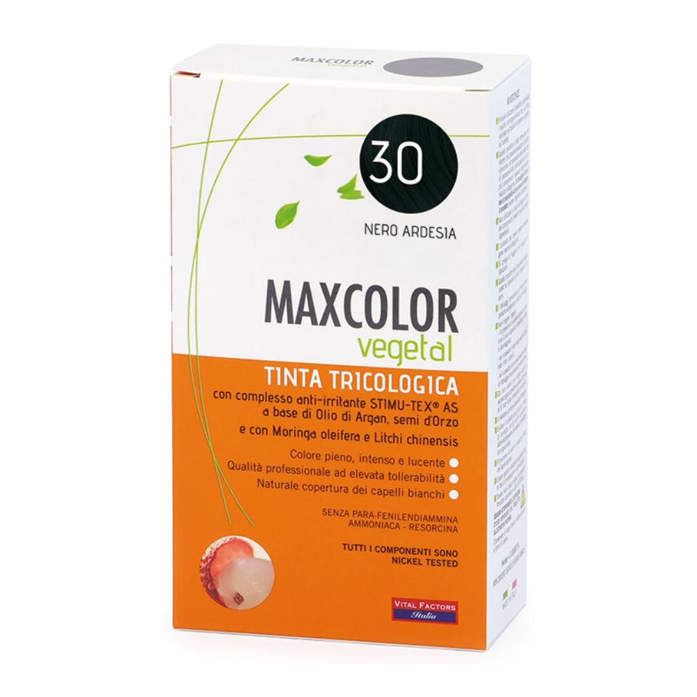 MAXCOLOR VEGETAL TINTA TRICOLOGICA 30 NERO ARDESIA 140 ML