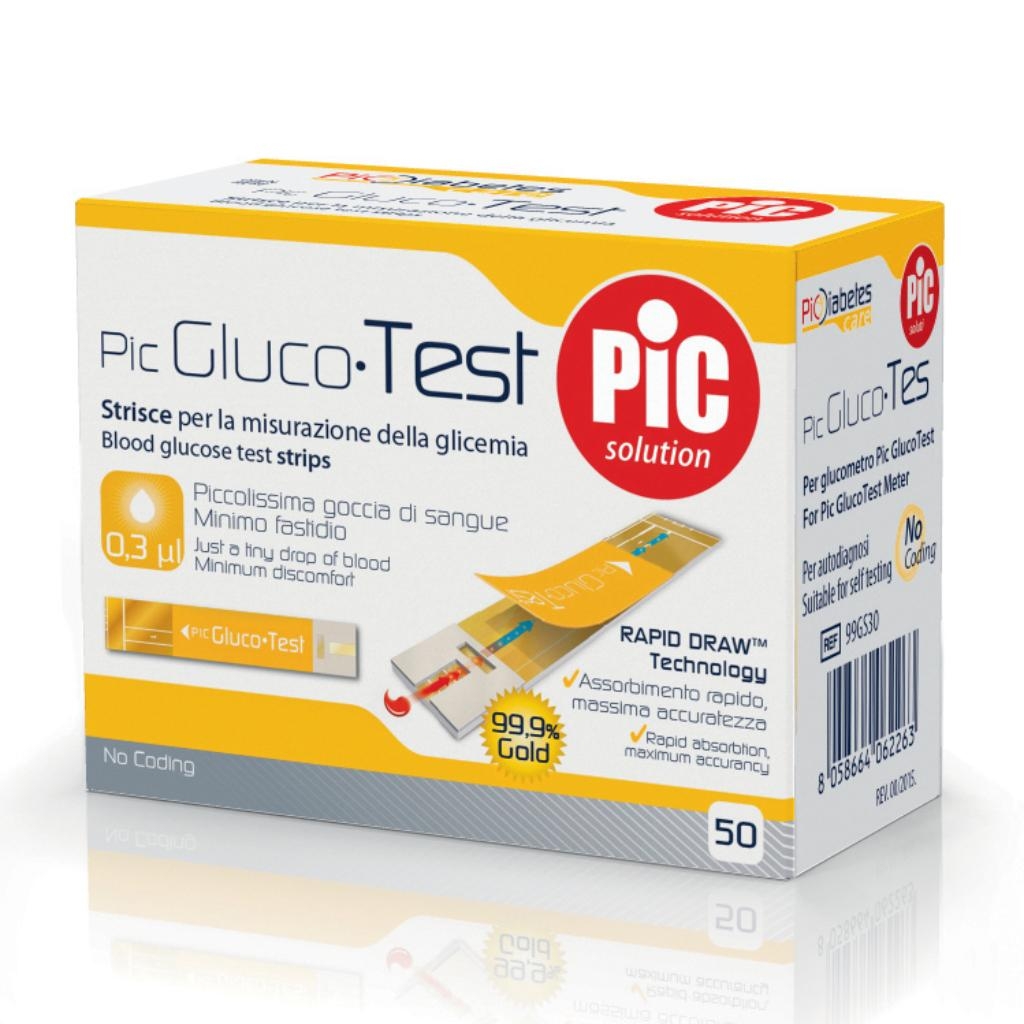 STRISCE MISURAZIONE GLICEMIA PIC GLUCOTEST 50 PEZZI