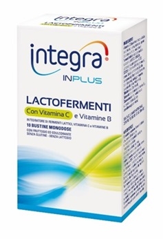 INTEGRA INPLUS LACTOFERMENTI CON VITAMINA C E VITAMINA B 10 BUSTINE MONODOSE DA 2,5 G