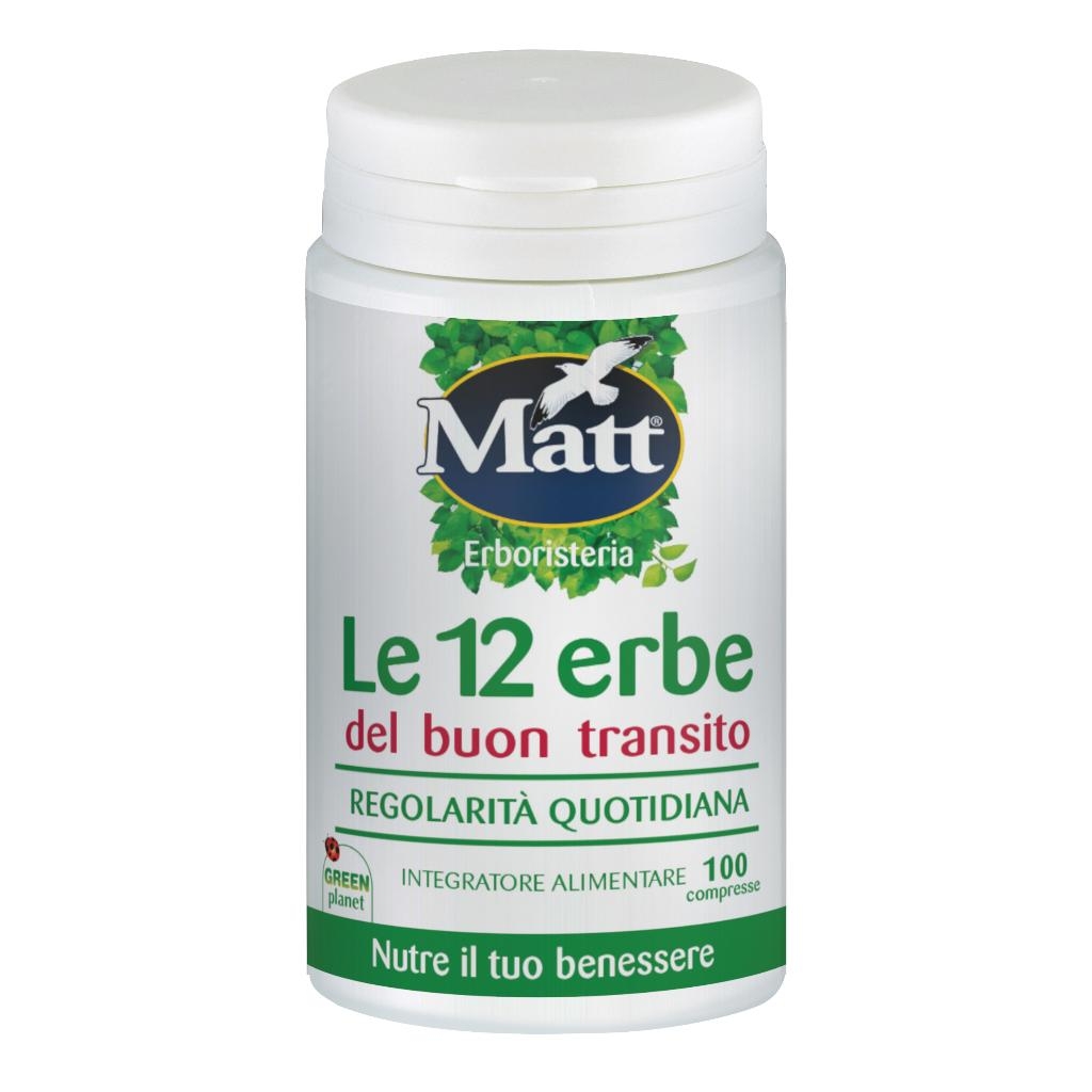 MATT ERBORISTERIA LE 12 ERBE DEL BUON TRANSITO 100 COMPRESSE