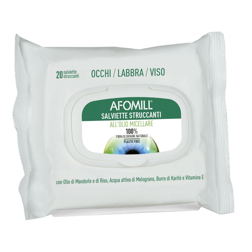 AFOMILL SALVIETTINE STRUCCANTI OLIO MICELLARE 20 PEZZI