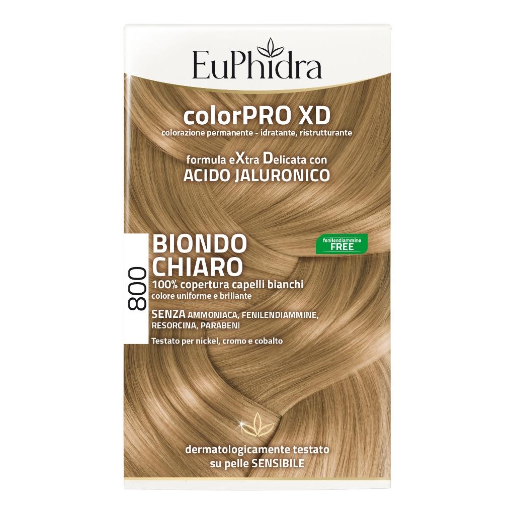 EUPHIDRA COLORPRO XD 800 BIONDO CHIARO GEL COLORANTE CAPELLI IN FLACONE + ATTIVANTE + BALSAMO + GUANTI