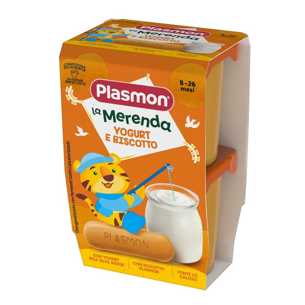 PLASMON LA MERENDA DEI BAMBINI SAPORE DI NATURA YOGURT BISCOTTO ASETTICO 2 X 120 G