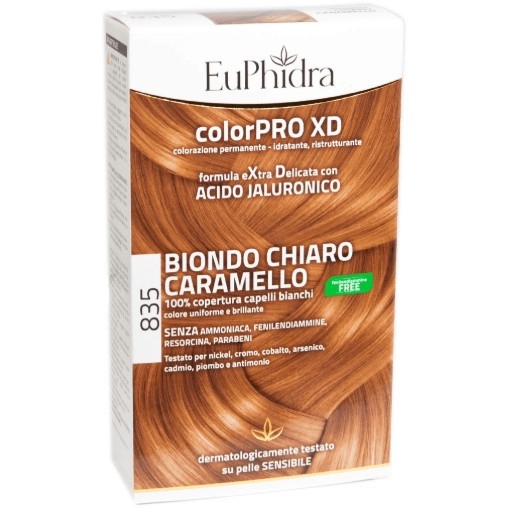 EUPHIDRA COLORPRO GEL COLORANTE CAPELLI XD 835 CARAMELLO 50 ML + ATTIVANTE + BALSAMO + GUANTI