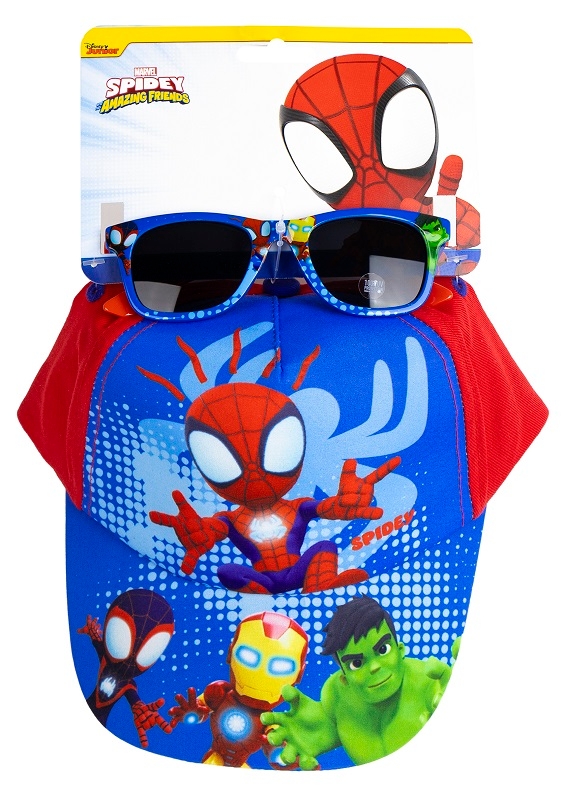 SPIDEY AND HIS AMAZING FRIENDS SET CAPPELLO/OCCHIALE DA SOLE 4 PERSONAGGI