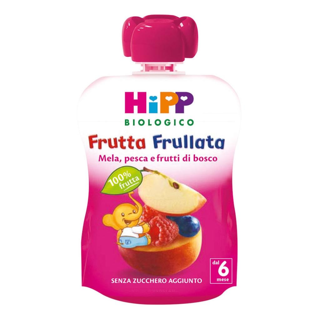 HIPP BIO FRUTTA FRULLATA MELA PESCA FRUTTI DI BOSCO 90 G