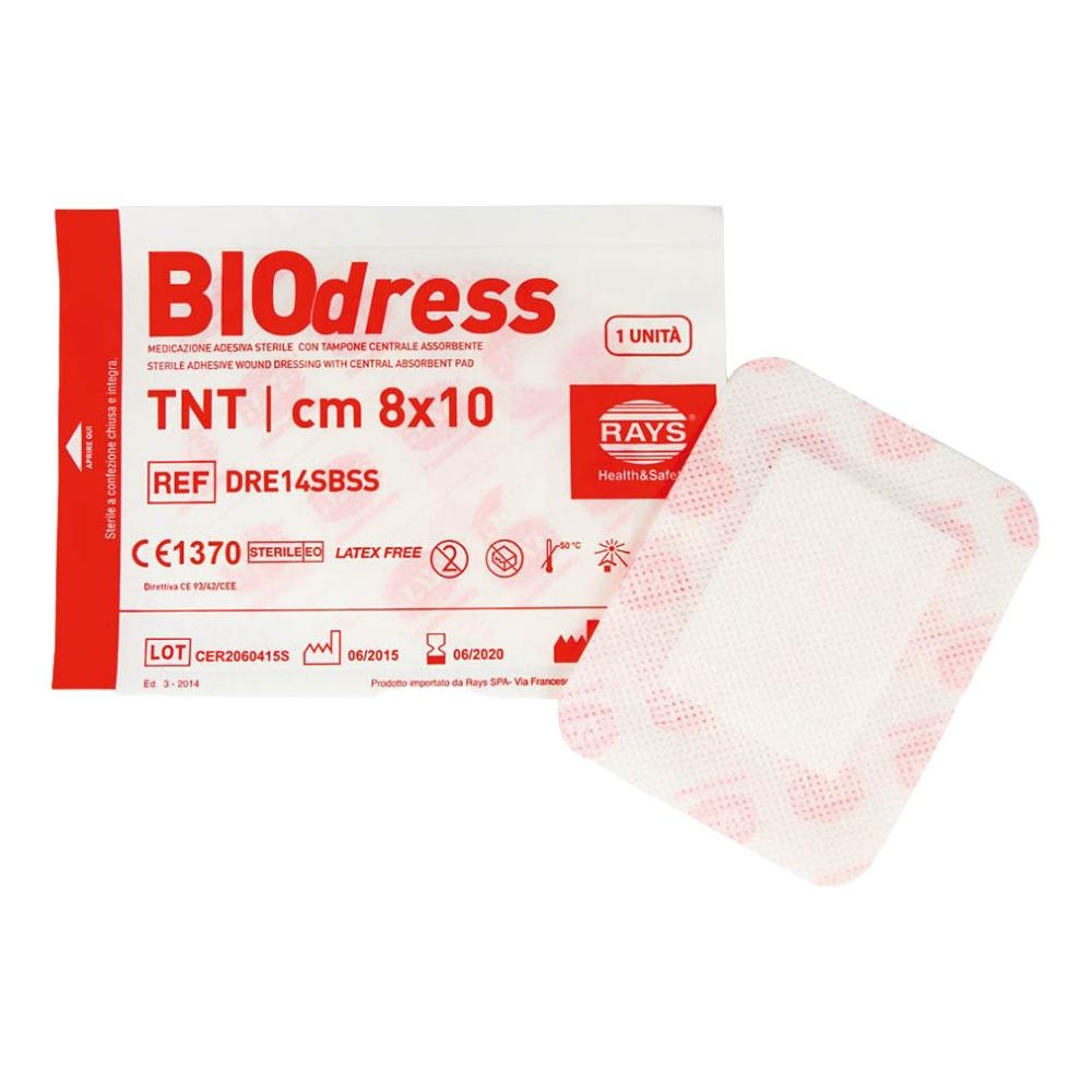 BIODRESS MEDICAZIONE ADESIVA STERILE IN TNT CON COMPRESSA CENTRALE 5X7 CM