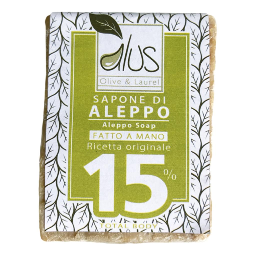 ALUS OLICE & LAUREL SAPONE DI ALEPPO FATTO A MANO 15% 200 G