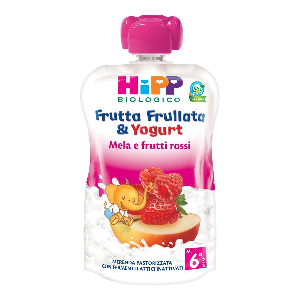 HIPP BIO FRUTTA FRULLATA YOGURT MELA FRUTTI ROSSI 90 G