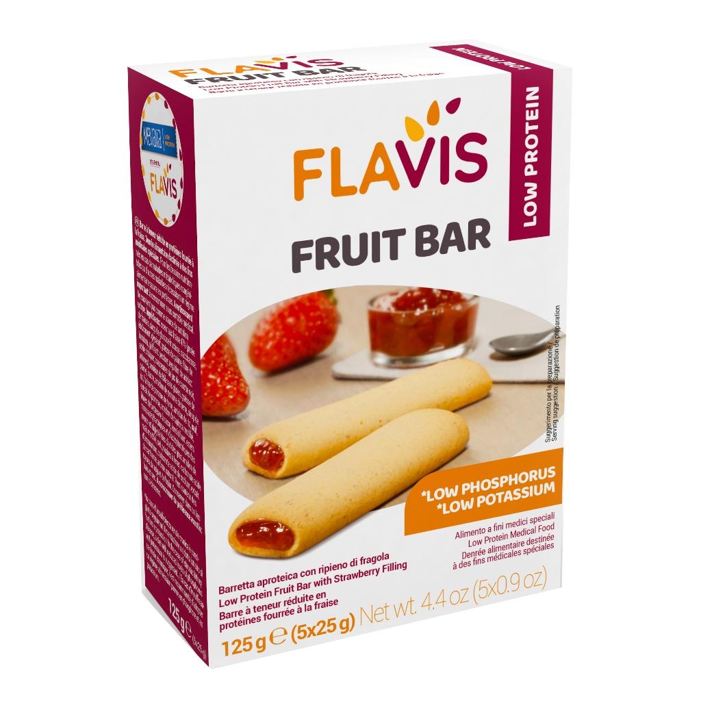 FLAVIS FRUIT BAR BARRETTA APROTEICA CON RIPIENO DI FRAGOLA 5 PEZZI DA 25 G