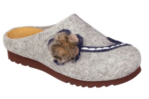 HERMELINE FELT+FLOWER WOMENS GREY 39 MATERIALE TOMAIA FELTRO FODERA TOMAIA SFODERATO SOTTOPIEDE MICROFIBRA SUOLA EVA FITTING F AW18 1 PAIO
