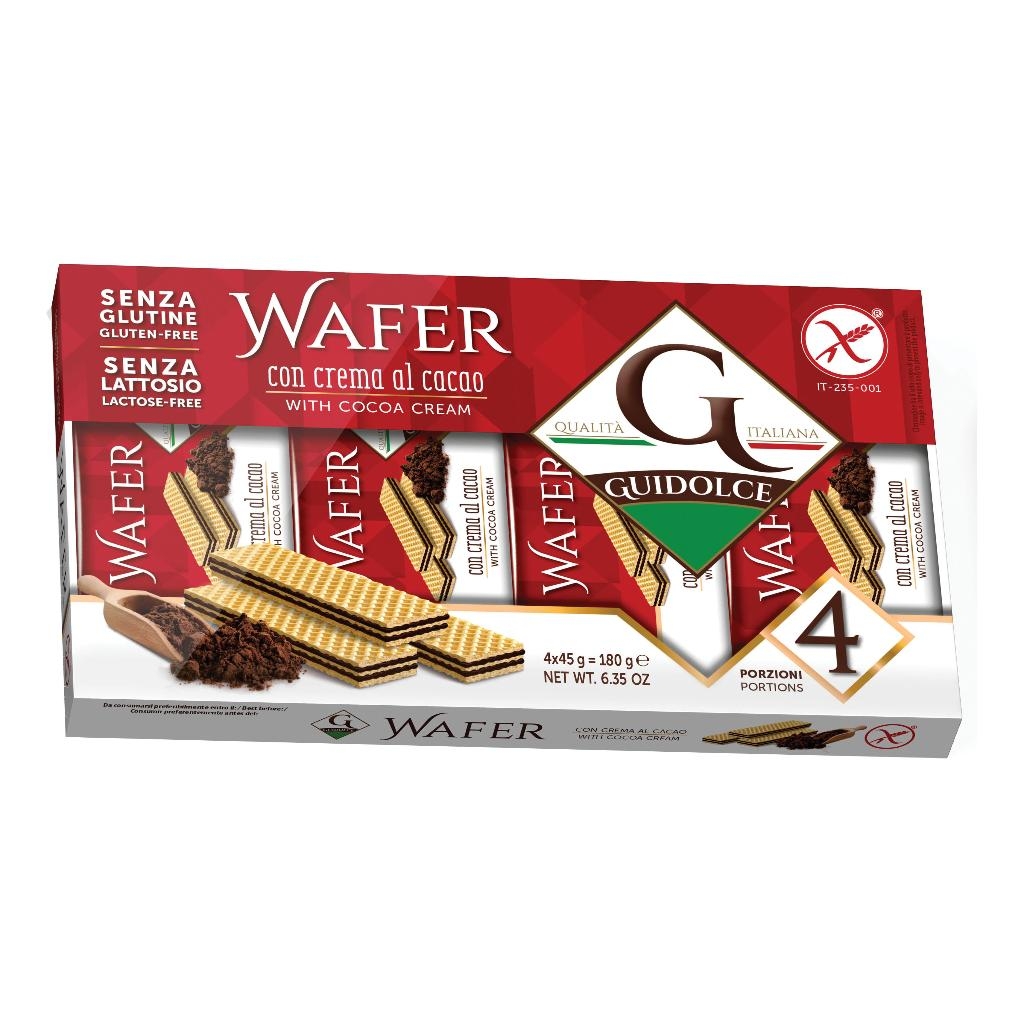 WAFER CON CREMA AL CACAO 4 PORZIONI X 45 G