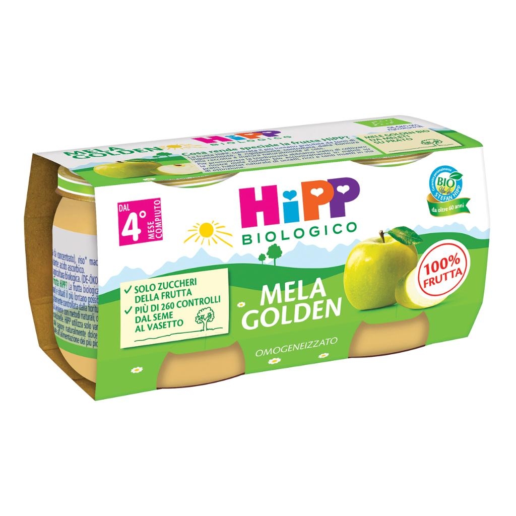 HIPP BIO OMOGENEIZZATO MELA GOLDEN 2 X 80 G
