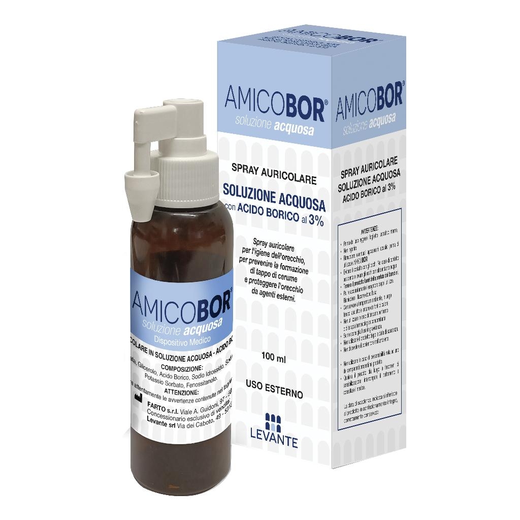 SOLUZIONE ACQUOSA PER IRRIGAZIONE DELL'ORECCHIO AMICOBOR 100 ML