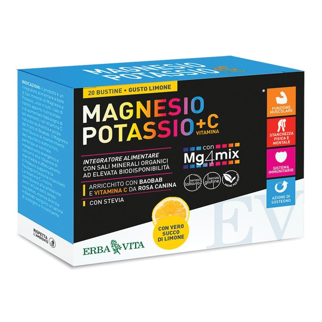 MAGNESIO POTASSIO +C VITAMINA GUSTO LIMONE 20 BUSTINE DA 3,8 G