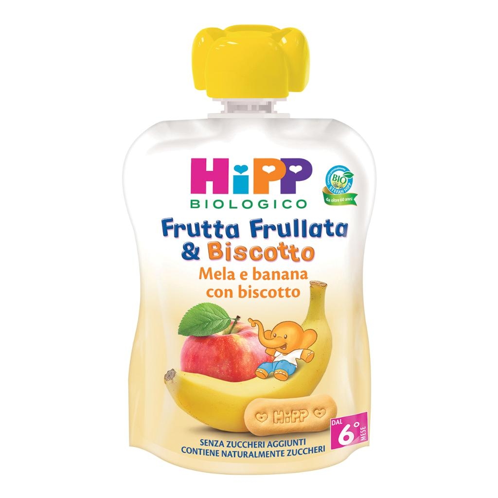 HIPP BIO FRUTTA FRULLATA&BISCOTTO MELA BANANA BISCOTTO 90 G