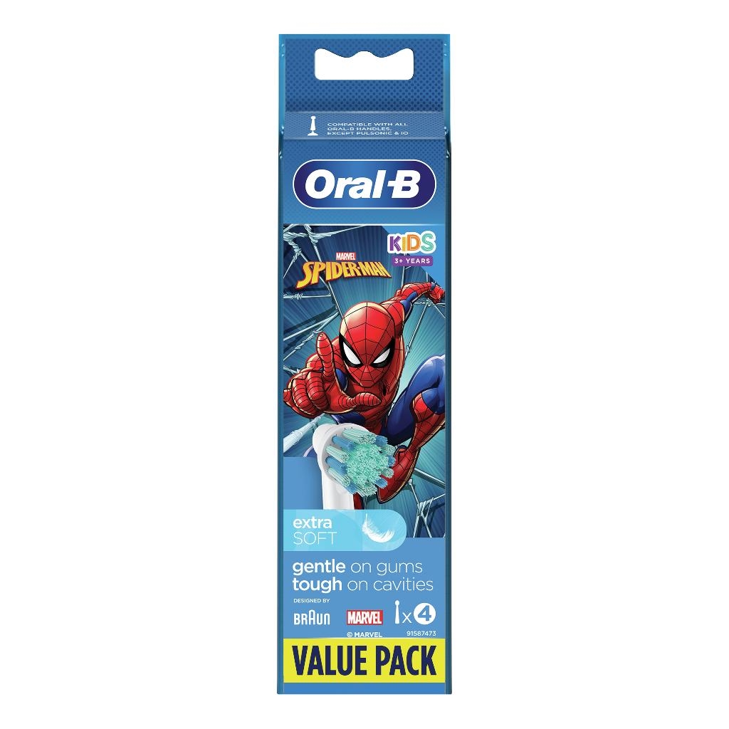 ORALB KIDS SPIDERMAN TESTINE PER SPAZZOLINO ELETTRICO 4 PEZZI