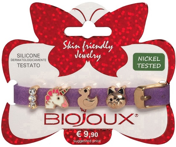 BJB010 BRACCIALE SILIC VIOLA GOLD PLATED