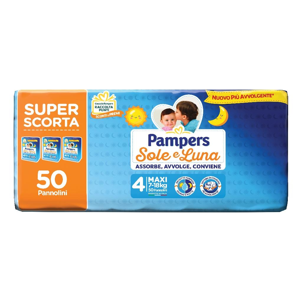 PAMPERS SOLE LUNA TRIO MAXI 50 PEZZI