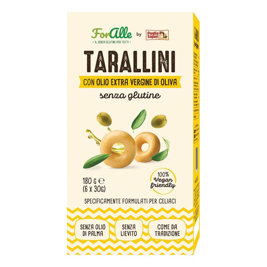FORALLE TARALLINI SENZA GLUTINE OLIO EXTRA VERGINE D'OLIVA 6 BUSTINE DA 30 G