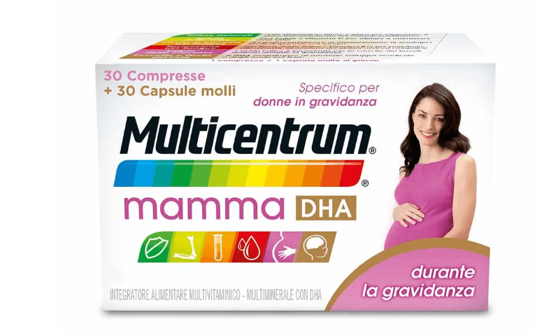 Multicentrum Mamma DHA Multivitaminico Minerale Gravidanza, 30 Cpr + 30 Cps