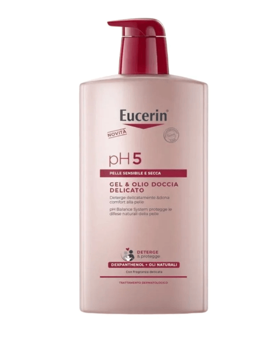 Eucerin pH5 - Gel & Olio Detergente Doccia Delicato Pelle Sensibile e Secca, 1 Litro
