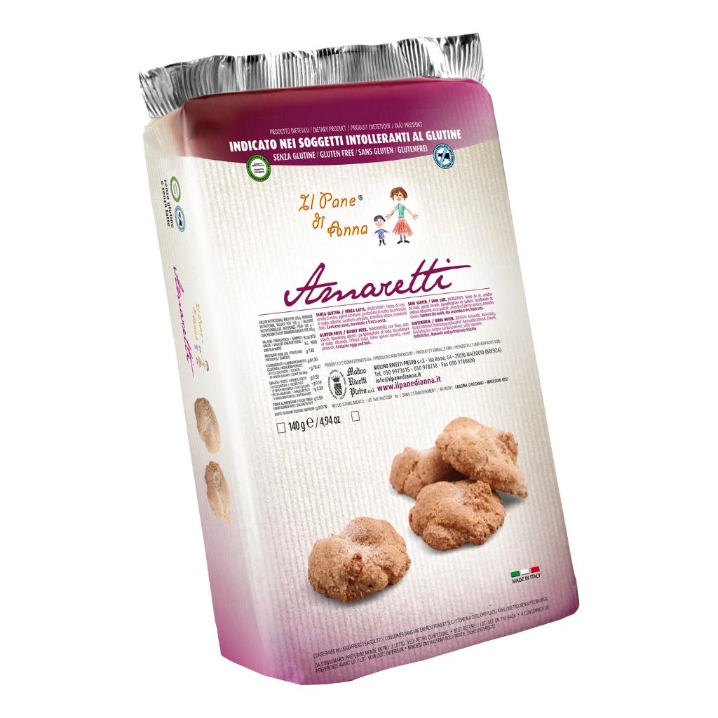 IL PANE DI ANNA AMARETTI SENZA GLUTINE E SENZA LATTE 150 G 1 PEZZO