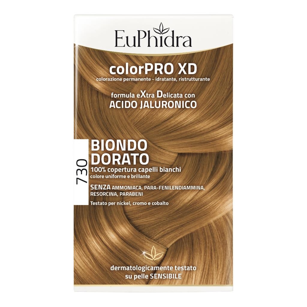 EUPHIDRA COLORPRO XD 730 BIONDO DORATO GEL COLORANTE CAPELLI IN FLACONE + ATTIVANTE + BALSAMO + GUANTI