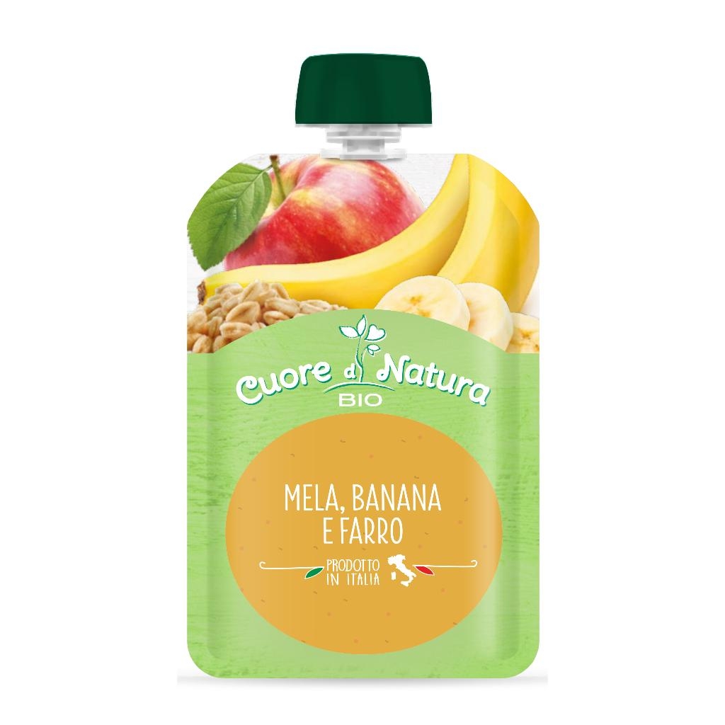 CUORE DI NATURA POUCH MELA BANANA FARRO 100 G