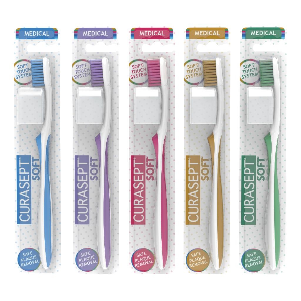 CURASEPT SPAZZOLINO SOFT MEDICAL COLORE AZZURRO
