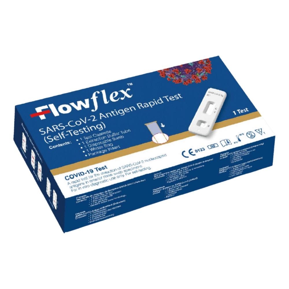 TEST ANTIGENICO RAPIDO COVID-19 FLOWFLEX AUTODIAGNOSTICO DETERMINAZIONE QUALITATIVA ANTIGENI SARS-COV-2 IN TAMPONI NASALI MEDIANTE IMMUNOCROMATOGRAFIA PROVETTA CON ALLUMINIO