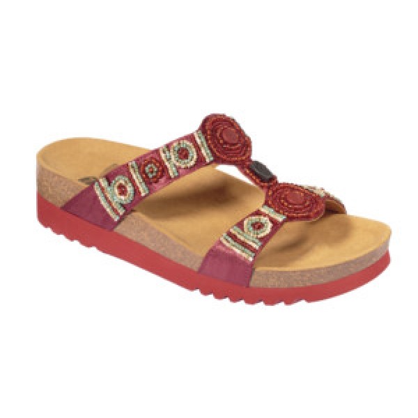 NEW BOGOTA' WEDGE+BEADS RED 40