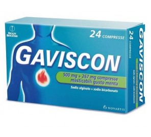 GAVISCON 24CPR MENTA 500+267MG