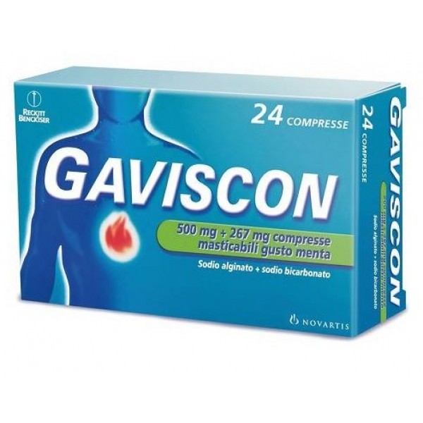 GAVISCON 24CPR MENTA 500+267MG