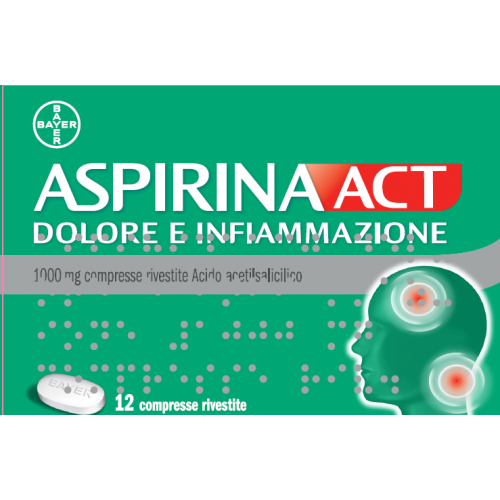 ASPIRINAACT DOL INF 12CPR 1G